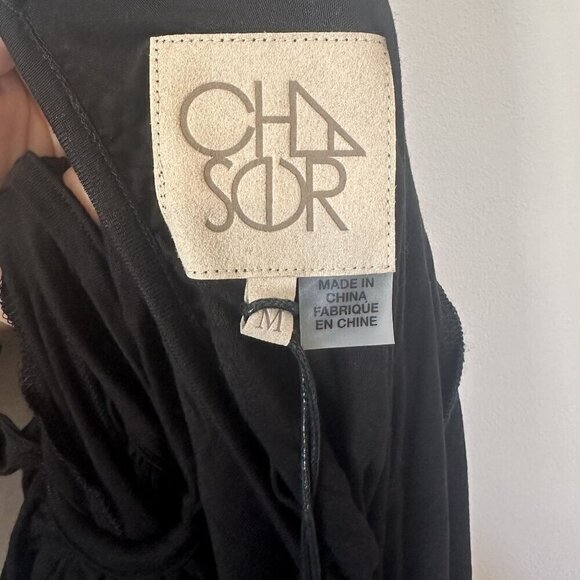 NWT Chaser Cold Shoulder Long Sleeve Romper in Black - Size: Medium - Picture 9 of 12